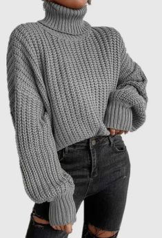 Turtle neck sweater Model is wearing a small Loose Turtleneck Sweater, Ladies Turtleneck Sweaters, Winter Outfits Men, Estilo Chic, Loose Pullover, High Neck Sweater, Drop Shoulder Sweaters, Womens Turtleneck, Long Sleeve Knit Sweaters