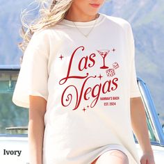 Vegas bachelorette party shirts printed on trendy relaxed fix Comfort Color tees! Perfect for the Las Vegas trip, these make great bridesmaids gifts! These can also be customized for any event (birthday, girls trip, etc.). Great for photo ops to remember the milestone trip! This listing is for a single shirt. Please add the number of shirts you'd like to purchase to your cart :) ✨Free shipping on your entire order  Product color may vary slightly due to variation in photographic lighting and scr Vegas Bachelorette Party Shirts, Las Vegas Birthday, Vegas Bachelorette Party, Vegas Birthday, Vegas Theme, Vegas Bachelorette, Single Shirt, Sorority Designs, Las Vegas Trip