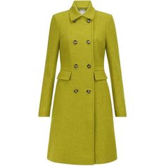 Hobbs Jasmin Wool Coat (1,040 AED) ❤ liked on Polyvore featuring outerwear, coats, acacia green, woolen coat, fur-collar wool coats, collar coat, patterned wool coat and long sleeve coat Hobbs Coat, Green Peacoat, Military Blazer, Green Wool Coat, Fitted Coat, Print Coat, Collared Coat, Long Sleeves Coats, Green Coat