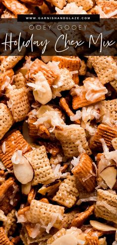 a pile of cheesy holiday snack mix