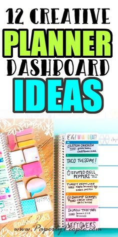 a planner with the title 12 creative planners and ideas