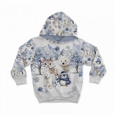 High quality printed cotton knitwear - sweatshirt. A beautiful winter collection - sweatshirt with a digital print guaranteeing long-lasting quality of use without defying the pattern. The material is ideal for sewing sweatshirts, comfortable pants, skirts, dresses, tunics, hats, baby layette, everyday items and more. Cotton knitwear is distinguished by the highest care of performance and the use of the latest technologies for the production of cotton as well as its printing. The sweatshirt is a White Long Sleeve Sweatshirt With All Over Print, Winter Cotton Sweatshirt With All Over Print, Winter White Hoodie With Cartoon Print, Winter Printed Sweater, Winter Cotton Top With All Over Print, Winter Cotton Tops With All Over Print, Playful Winter Sweatshirt With Cartoon Print, Playful Cartoon Print Sweatshirt For Winter, Playful Crew Neck Hoodie For Winter