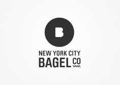 the new york city bagel co logo is shown in black on a white background