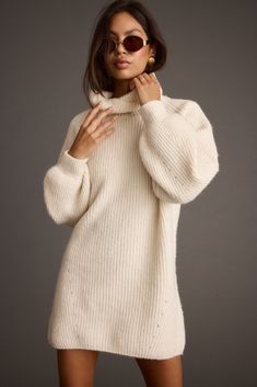 A tribe classic for a reason now in a dreamy cream and still perfect for every occasion. Dress it up with some boots, or dress it down with some high tops. It's the perfect transitional piece to go from day to night, and season to season. Cream Turtleneck Sweater, Party Bottoms, Fall Sweater Dress, Cream Turtleneck, Concert Dresses, Sweater Mini Dress, Dresses Date Night, Bridal Tops, Fall Wedding Guest Dress