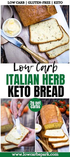 the cover of low carb italian herb keto bread