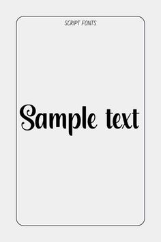 the word sample text is shown in black on a white background with a square frame