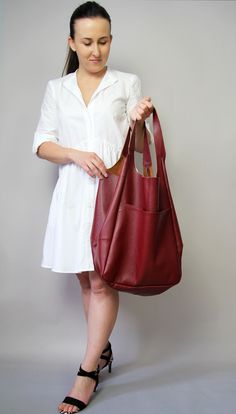 "Oversized bag - large leather tote bag More colors: Cognac: https://www.etsy.com/listing/625890963/large-leather-tote-bag-slouchy-tote?ref=shop_home_active_1 Black: https://www.etsy.com/listing/610241985/black-shoulder-bag-weekender-oversized?ref=shop_home_active_11 Green: https://www.etsy.com/listing/613035173/large-shoulder-bag-large-hobo-bag?ref=shop_home_active_48 Light grey: https://www.etsy.com/listing/608115939/large-leather-tote-bag-light-grey?ref=shop_home_active_47 Brown: https://www. Slouchy Tote Bag, Slouchy Tote, Large Hobo Bag, Large Leather Tote Bag, Soft Leather Bag, Stylish Tote Bag, Oversized Tote Bag, Oversized Bag, Handbag For Women