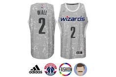 Men's John Wall #2 Gray Swingman Fashion Jersey Black City, Washington Wizards, City Lights, Red Christmas, Adidas Men, Washington, Grey, Wall