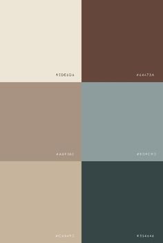 four different shades of brown, beige and green