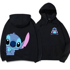 Angel Monster, Disney Hoodie, Stitch Hoodie, Disney Hoodies, Stitch And Angel, Cartoon Sweatshirts, Disney Sweatshirts, Pocket Top, Custom Hoodies