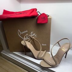 Christian Louboutin Rosalie Leather Red Sole Stiletto Sandals Brand New Includes Original Box, Dust Bag And Heel Tips From A Smoke Free Home Red Sole, Stiletto Sandals, Sandals Brands, Louboutin Shoes, Christian Louboutin Shoes, Shoes Women Heels, Christian Louboutin, Original Box, Shoes Heels