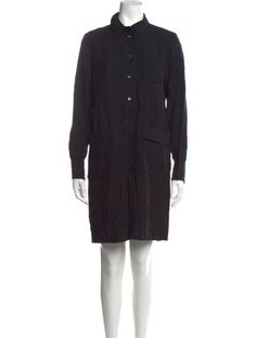 A.P.C. ShirtdressBlackLong Sleeve with CollarButton Closure at FrontFit:Dresses by A.L.C. typically fit true to size. Accessories Jacket, Sweater Pants, Shirt Accessories, Shoulder Sweater, Hoodie Dress, Knee Length Dress, Casual Jeans, Sweater Accessories, Vintage Tags