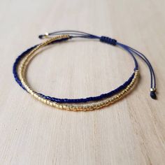 Cobalt Blue and Gold Minimalist Bracelet, Dark Blue Tiny Bead Bracelet, Minimalist Everyday Jewelry, Dainty Friendship Bracelet - Etsy Greece Luxury Beaded Jewelry, Tiny Beaded Bracelets, Stretch Beaded Bracelets Diy, Tiny Bead Bracelet, Braided Bracelet Diy, Stone Bead Jewelry, Miyuki Bracelet, Beading Jewelery, Bracelet Minimalist