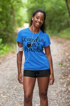 Cardio Is Hardio Shirt, Funny Body Builder Shirt, Weight Lifter Tee, Funny Gym Shirt, Workout Tee, Fitness Tee, Body Builder Gift, Cardio Quality is important to us. All t-shirts are custom made to order and are printed using the latest ink to garment technology. This is not a cheap heat transfer or screen print. This T-Shirt is everything you've dreamed of and more. It feels soft and lightweight, with the right amount of stretch. It's comfortable and flattering for the whole family. Sizing char Hampton University, Best Jersey, Funny Gym Shirts, Gym Shirt, Body Builder, Gym Shirts, Health Conditions, Unisex Shorts, Relaxed Style