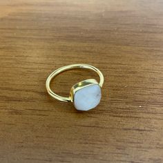 Size 6.5 Never Worn! Purchased At A Market In Sausalito, Ca Adjustable White Rings For Everyday Wear, Gold Opal Ring Oval Cabochon, Gold Oval Cabochon Opal Ring Gift, Minimalist Oval Cabochon Opal Ring For Gifts, Gold Opal Ring As Gift, Oval Cabochon, Antique 14k Gold Opal Ring, Oval Cabochon, Opal Rings, Womens Jewelry Rings, Moonstone