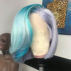 Product Details: Lace Front Wig Virgin Human Hair Custom Color Wig *Cap Style-Lace Front Wig *Material-Virgin Human Hair *Color-Same As Picture *Density-150% *Cap Size-Medium Baby Blue Wig, Colorful Wigs, Lace Fronts, Creative Hair Color, Birthday Hairstyles, Blue Wig, Birthday Hair, Hair Laid, Rose Hair