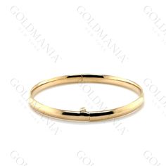 All Our Bracelets Are Made Of REAL 14K GOLD  14k Yellow Gold Polished Bangle, 5.5" Inch, 4.5 mm Thick, Real Gold Bangle, Women  Shop our 14K Bracelets https://www.etsy.com/shop/GOLDMANIA?ref=seller-platform-mcnav§ion_id=26925987  Shop On Sale items https://www.etsy.com/shop/GOLDMANIA?ref=seller-platform-mcnav§ion_id=1  Metal: 14K Yellow Gold    Width: 4.5 MM  Length: 5.5 IN  Closure: Box Weight: 3.30 Gram Bangles are hollow and can get dented easily. Not recommended when sitting at your desk for Hallmarked Round Gold Bracelet, 14k Gold Round Chain Bracelet, Heirloom 14k Gold Round Bracelets, Heirloom 14k Gold Bracelets, Hallmarked 14k Gold Bracelet, Heirloom 14k Gold Round Bracelet, Heirloom Gold Bracelet With Polished Finish, Round Gold Bracelet With Polished Finish For Anniversary, Gold Bracelet With Polished Finish For Anniversary