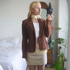 70s Coffee Suede Western Tailored Blazer ✰ CONDITION  ✰  Excellent vintage condition. ✰ LABEL  ✰ Brand: Unmarked Jacket Fits: xs + small + medium Fits like: Small Fiber Content: Genuine Suede ✰ MEASUREMENTS  ✰ Bust: 38 inches around Length: 22 inches Sleeve: 22 inches Vintage Fitted Brown Outerwear, Fitted Retro Vintage Brown Outerwear, Fitted Brown Vintage Outerwear, Retro Brown Fall Blazer, Fitted Retro Brown Blazer, Brown Retro Blazer For Work, Retro Fitted Blazer For Fall, Fitted Retro Blazer For Fall, 1970s Brown Fitted Outerwear