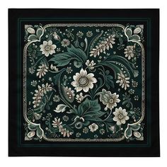 Dark Green Floral Bandana - Etsy Western Paisley, Floral Bandana, Paisley Bandana, Cooling Scarf, Bandana Design, Textile Pattern, Idea Board, Nice Style, Green Outfit