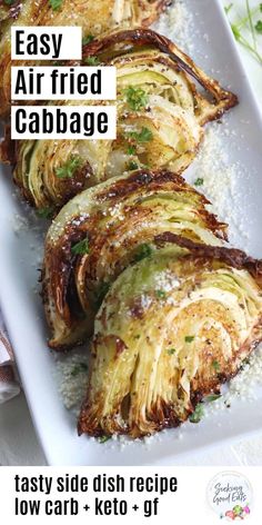 an easy air fried cabbage recipe with low carb and keto - gly