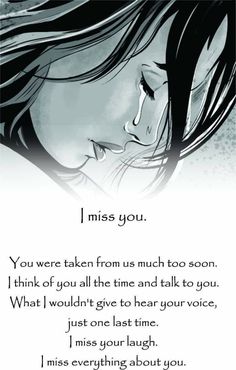 an image of a woman's face with the words i miss you on it