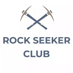 the rock seeker club logo with two crossed axes on it's left side