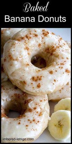 baked banana donuts with cinnamon sprinkled on top