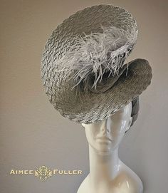 Aimee Fuller Charcoal Gray Ascot Kentucky Derby Fascinator Hat Royal Ascot Melbourne Cup Del Mar Races Opening Day Mother of the Bride - Etsy UK Elegant Gray Hat With Short Brim, Elegant Short Brim Fascinator For Vintage Events, Elegant Fitted Gray Hat, Elegant Brimmed Fascinator For Vintage Events, Elegant Fascinator For Vintage Events, Elegant Hat With Pinched Crown For Vintage Events, Elegant Silver Costume Hats And Headpieces For Formal Occasions, Elegant Curved Brim Costume Hat For Vintage Events, Elegant Headpiece For Kentucky Derby