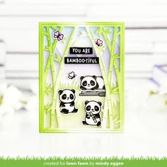 a card with pandas on it and the words you are bamboo - tiful