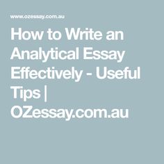 an article about how to write an analytical essay