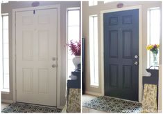 two pictures of the same door with different colors