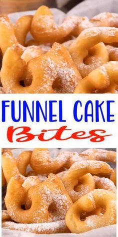 this is an image of a bunch of funnel cake bites with the title above it