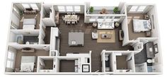 the floor plan of a two bedroom apartment with an attached kitchen and living room area