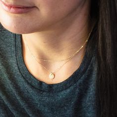 "Dainty Necklace - layered set of Two Simple and classic this layered set is the perfect compliment to your favorite tee or little black dress. This beautiful set is available in silver, gold or rose. D E T A I L S -Top layer - dainty link chain -Bottom layer- tiny disc measures 8mm -Choose 14kt Gold-Filled, Sterling Silver, or Rose Gold-Filled. -A high quality delicate link chain. -Polished to a light satin finish. CUSTOM HAND STAMPING -Hand stamped with an initial or heart. -This disc can also Dainty Adjustable Layered Necklaces, Dainty Layered Adjustable Necklaces, Dainty Double Chain Round Necklace, Dainty Round Necklace With Double Chain, Dainty Multi-strand Jewelry As Gift, Dainty Double Strand Adjustable Layered Necklace, Multi-strand Double Chain Necklace As A Gift, Gift Multi-strand Double Chain Necklace, Multi-strand Double Chain Necklace For Gift