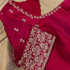 Maroon Work Blouse, Patola Saree Blouses Work, Patola Saree Blouses, Simple Maggam Work Designs, Simple Maggam Work, Handwork Design, Blouse Handwork, Maggam Designs, Blouses Work