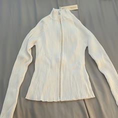 White Lucy & Co. Long Sleeve Shirt Size M/L. New With Tags Trendy White Winter Shirt, Fitted White Top For Fall, Trendy White Top For Layering, White Ribbed Top For Layering, White Tops, Long Sleeve Shirt, Sleeve Shirt, Color White, Long Sleeve Shirts