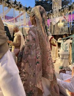 Pink Desi Wedding, Desi Bridal Dresses, Pakistani Wedding Aesthetic, Pastel Indian Wedding, Pink Floral Wedding Dress, South Asian Wedding Dress, Luxury Marriage, Pink Floral Wedding