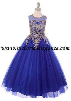 Style 5041 Royal Blue/Gold www.victoriaselegance.com Royal Fitted Dress For Quinceanera, Fitted Embroidered Dresses For Pageants, Fitted Embroidered Dress For Pageants, Embroidered Fitted Dress For Pageant, Embroidered Fitted Dress For Pageants, Royal Embellished Wedding Dress, Embellished Blue Dress For Quinceanera, Royal Embroidered Fitted Dress, Embroidered Fitted Gown For Pageant