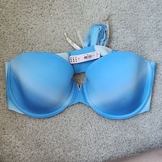 Blue Ombre Bra Sized At 36c. Can Be Worn Strapless Or With Straps. **Never Worn, With Tags** Victoria's Secret Blue Summer Bra, Blue Fitted Strapless Bra, Summer Push-up Bra In Blue, Red Lace Bra, Pink Lace Bra, Purple Bras, Black Lace Bra, Dusty Purple, Purple Lace