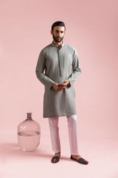 moss green kurta, green kurta, men green kurta, republic green kurta, eid ul fitr '23 republic kurta collection Mens Kurta Pajama, Mens Kurta, Moss Green, Round Cut, Pajamas