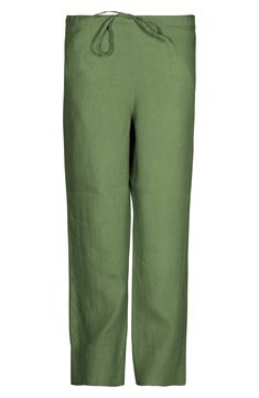 Lofty French linen shapes these lightweight lounge pants designed for all-day comfort with a roomy fit and drawstring waist. Drawstring waist 100% linen Machine wash, line dry Imported Linen Lounge Pants, Linen Lounge, Bed Threads, French Linen, Pants Design, Lounge Pants, Bottoms Pants, Drawstring Waist, Womens Bottoms