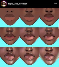 the different stages of lips are shown in this screenshoter's face and mouth