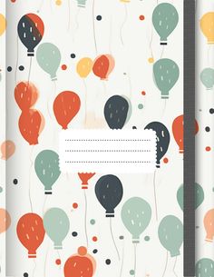 an image of a notebook with balloons on it