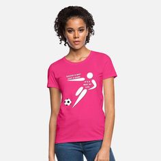 Soccer is a way of life Women's T-Shirt Sporty Graphic Print T-shirt, Purple Sports T-shirt For Summer, Cheap Pink T-shirt With Fruit Print, Green Short Sleeve T-shirt For Mother's Day, Sporty Purple Workout T-shirt, Soccer T-shirts & Tank Tops, A Way Of Life, Way Of Life, Suits You