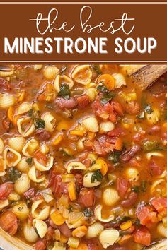 Minestrone soup recipe simmers in one pot on the stove top. Ministroni Soup Recipe, Monster Bars, Olive Garden Minestrone, Country Casserole, Olive Garden Minestrone Soup, Bean And Vegetable Soup, Weight Watchers Points Plus, Hearty Soup Recipes, Minestrone Soup Recipe