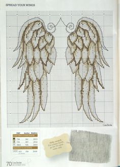 a cross stitch pattern with two angel wings