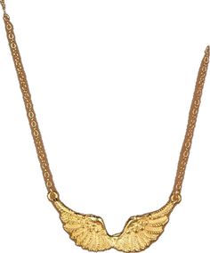 Elegant Wing-shaped Gold Jewelry, Elegant Gold Wing-shaped Jewelry, Yellow Gold Wing-shaped Necklace For Gift, Elegant Winged Gold Jewelry, Angelic Gold Necklaces As Gifts, Angelic Gold Necklaces For Gifts, Angelic Gold Necklace For Gift, Elegant Gold Winged Jewelry, Elegant Gold Winged Necklace