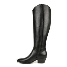 PRICES MAY VARY. Stand tall 24/7 in these comfortable, sleek, Western-inspired knee-high boots for women Faux leather upper with a pointed toe and inside zipper for easy on/off Toe box, heel counter, and linings partially crafted with recycled materials Soft System comfort package provides all-day support, flex, and cushioning Get next-level comfort with Velocity 2.0, featuring luxe linings, superior cushioning, and a premium insole with shock absorption & pressure distribution Wide Calf Pointed Toe Knee-high Boots With Zipper, Trendy Wide Calf Knee-high Boots For Office, Western Riding, Crafts From Recycled Materials, Tall Riding Boots, Pointed Toe Boots, Riding Boot, Pull On Boots, Boots For Women