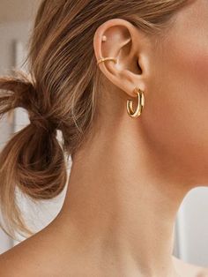 Shop the             Chunky gold hoops             Dalilah Earrings - 23MM at the official Baublebar site. Enjoy free shipping and returns on all US orders $75+. Chic Ear Cuff For Pierced Ears As Gift, Trendy Gold Cartilage Earrings, Classic Pierced Ear Cuff, Modern Ear Cuff With Matching Earrings, Everyday Pierced Ear Cuff, Elegant Clip-on Ear Cuff, Gold Ear Cuff For Everyday, Gold Ear Cuff For Everyday Wear, Trendy Pierced Wrap Earrings