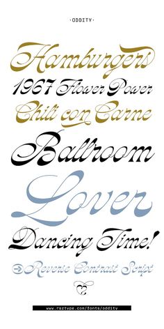 some type of calligraphy that is in different colors and font styles, including the letter o